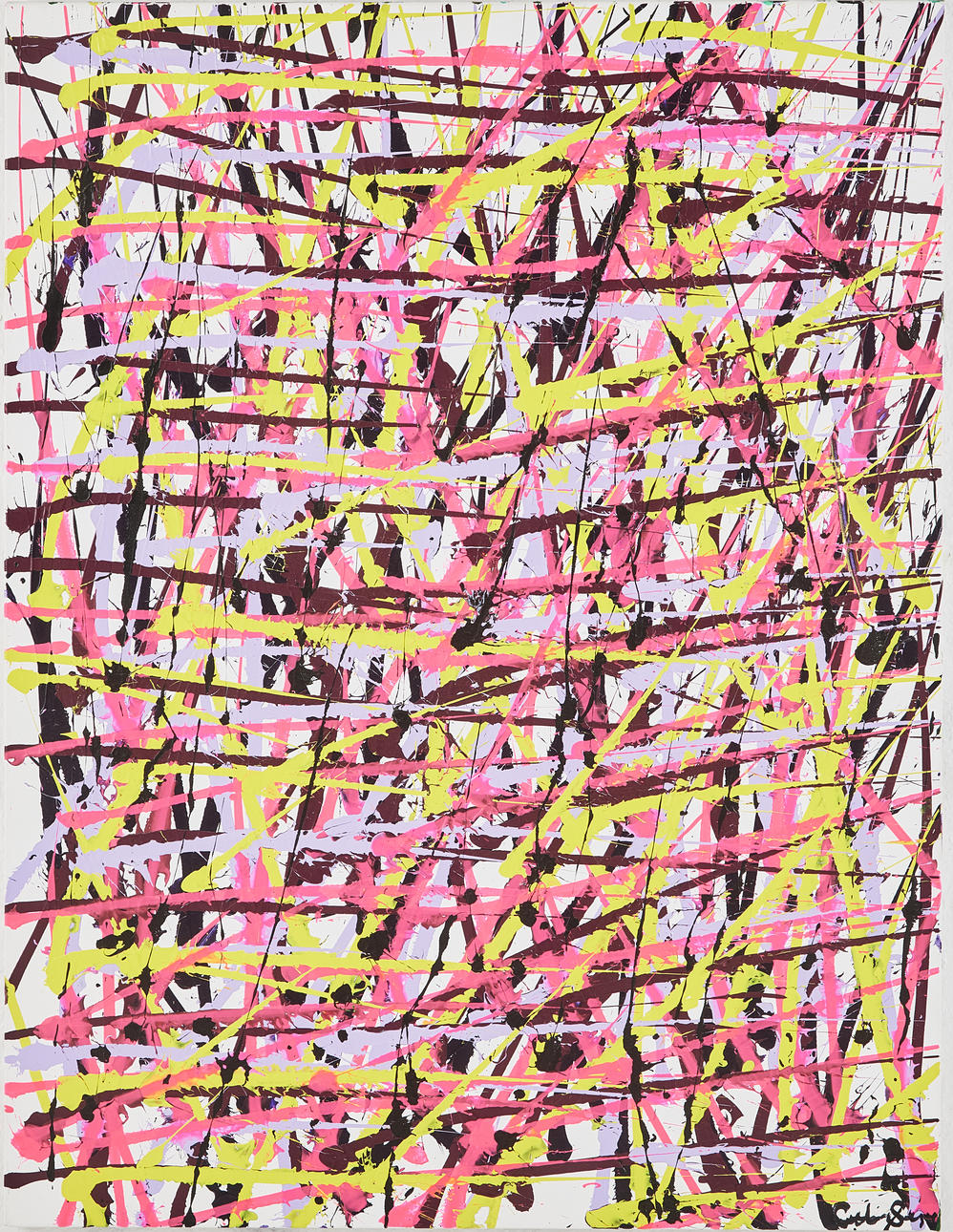 CECILIA STRÖYER. abstract composition, oil on canvas, indistinctly signed.