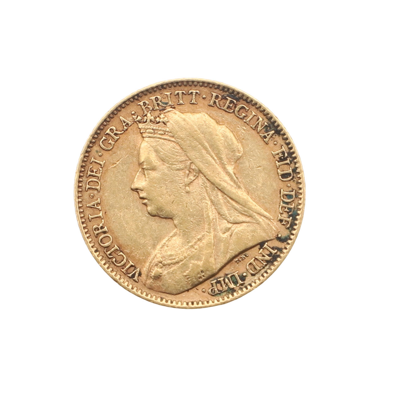A GOLD HALF SOVEREIGN, 1900.