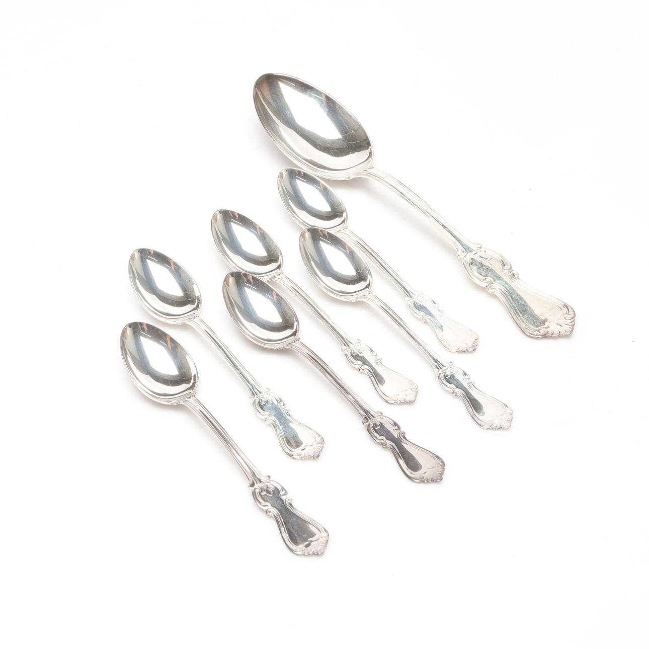 SPOONS, silver, weight approx. 110 grams.
