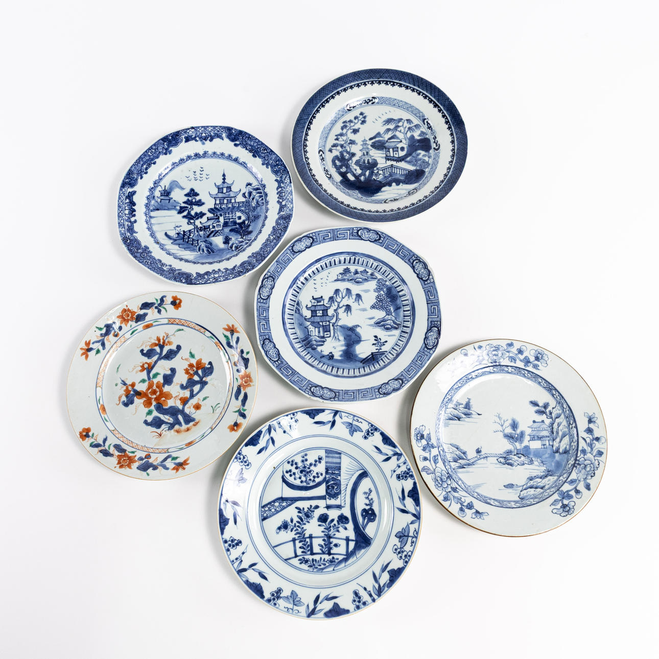 PLATES, 6 pcs, China, 18th century.