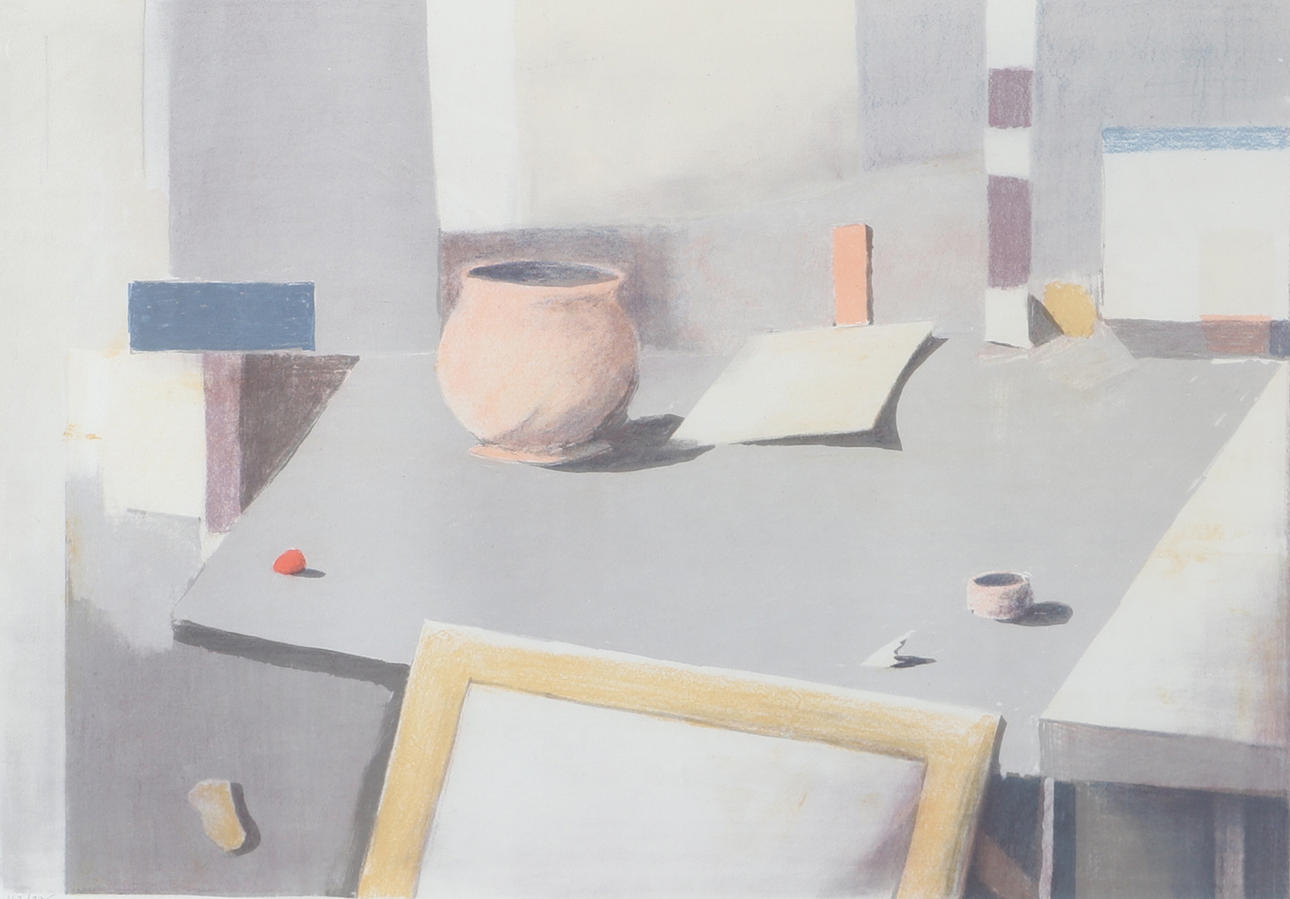 ULF WAHLBERG. Interior, lithograph in colours, signed.