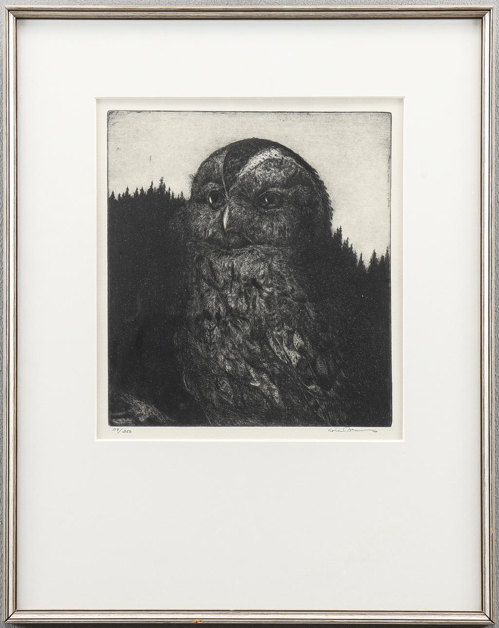 GÖRAN BRUNIUS. Etching 119/250, signed.