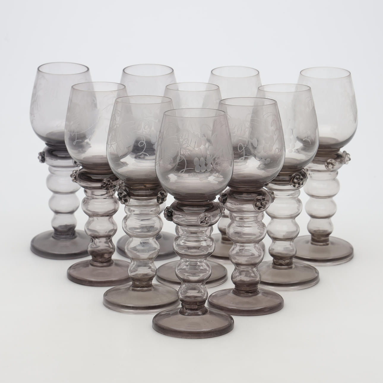 REMMARE, 10 stycken, glas, frostad dekor.