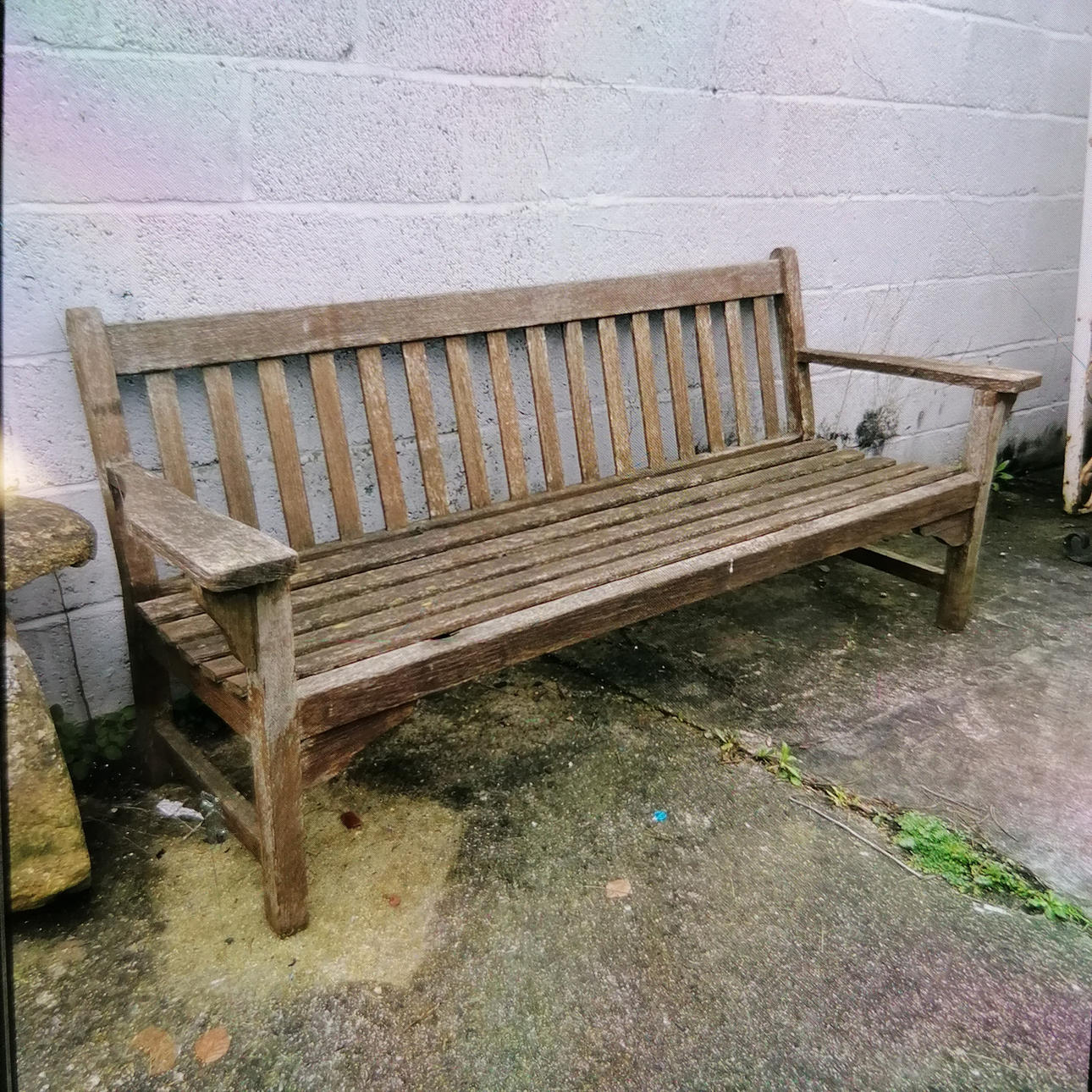 3 SEATER TEAK BENCH.