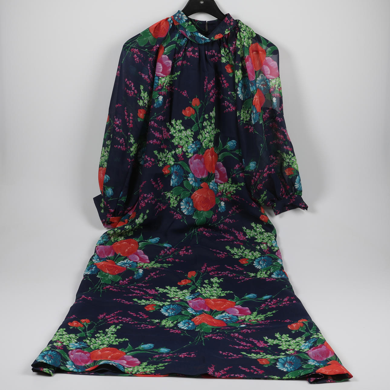 LÅNGKLÄNNING, chiffong/nylon, Smarty Modeller 1970-tal.