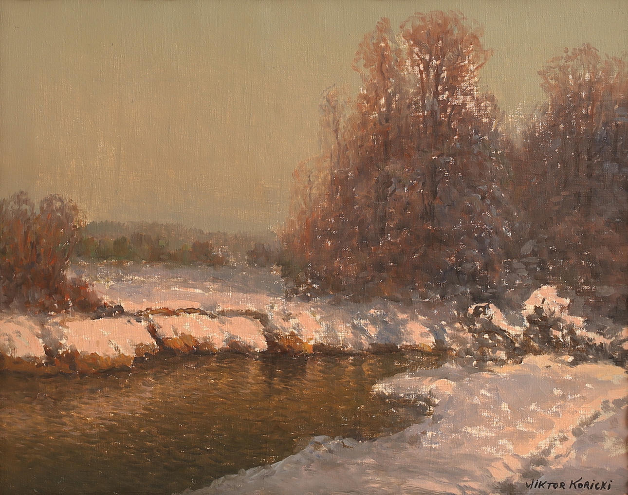 WIKTOR KORICKI. Oil on canvas, signed.