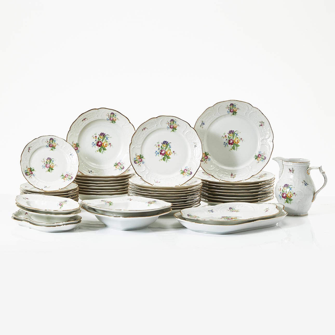 A 47-piece “Sanssouci” tableware set, Rosenthal, Germany.