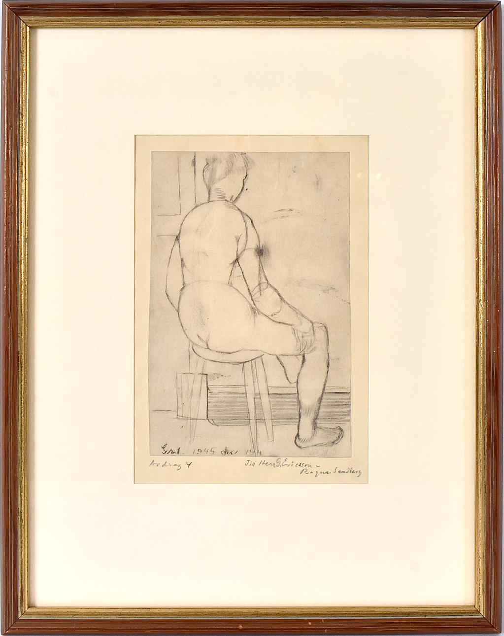 RAGNAR SANDBERG. etching, sitting act.