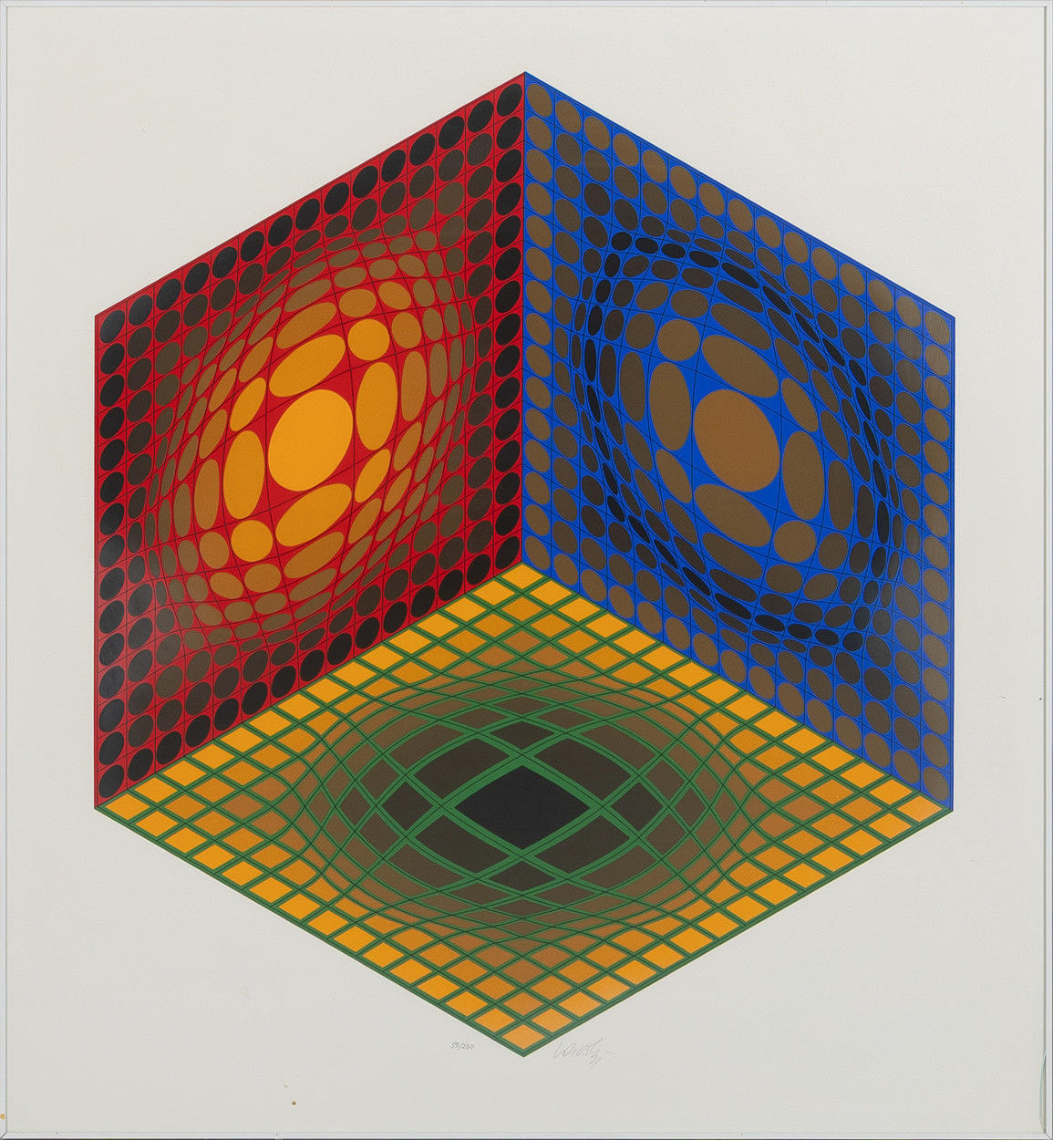 VICTOR VASARELY. Composition, color lithography.