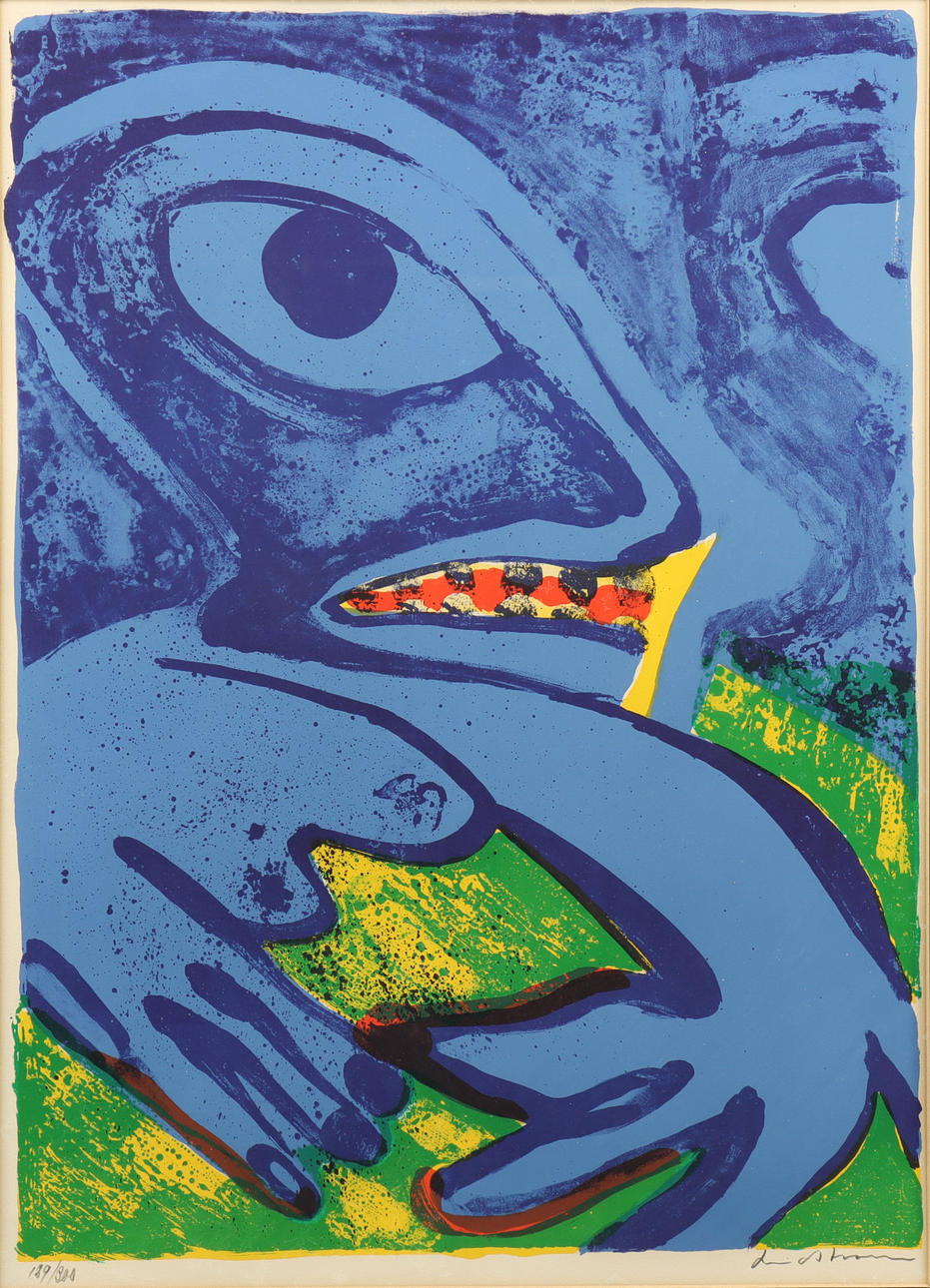 BENGT LINDSTRÖM. Lithograph in colours 129/300, signed.