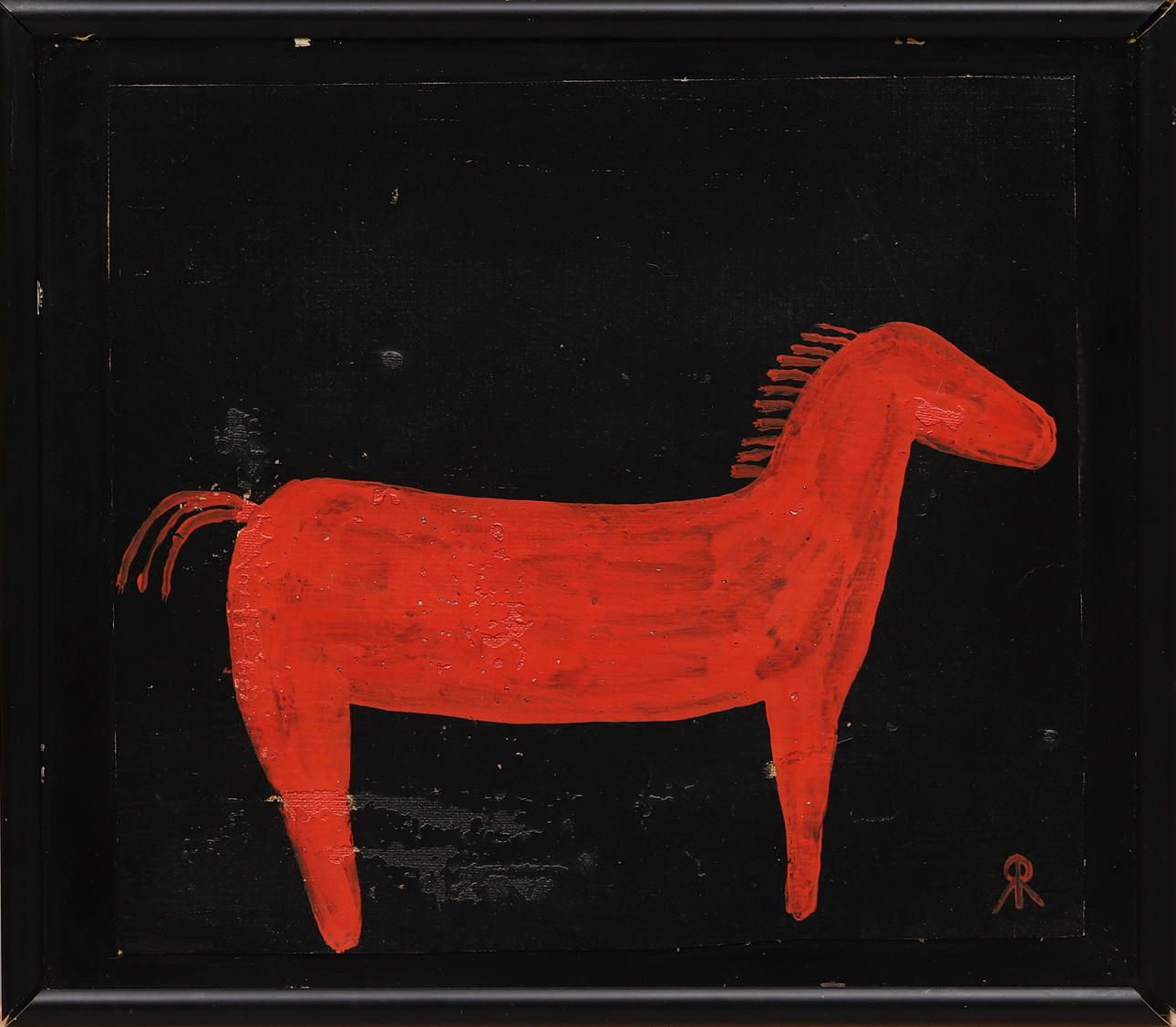 ROGER RISBERG. Horse, oil on canvas, monogram signed.