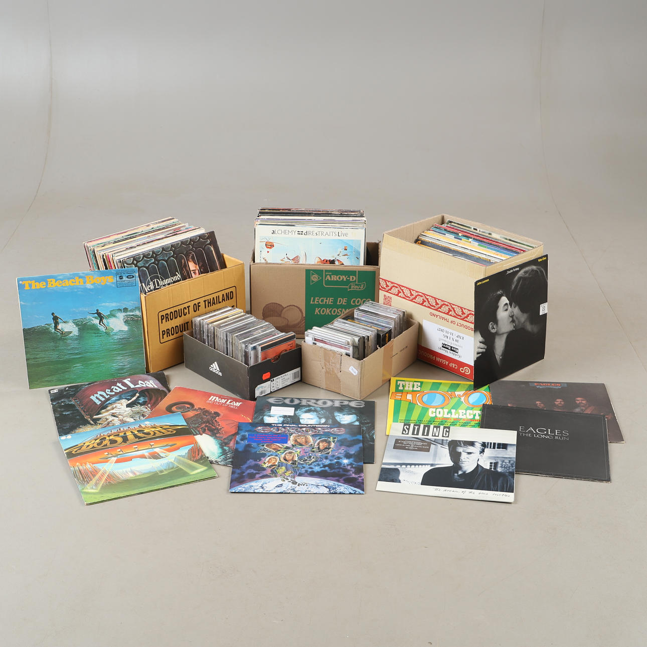 LPs and CDs, larger batch.