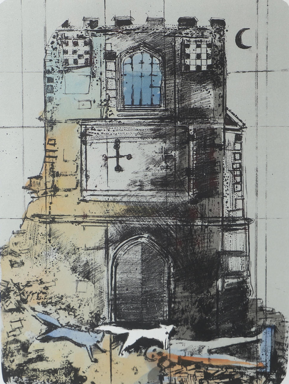 MICHAEL CASFORD. “Fox”, lithograph in colours, signed.