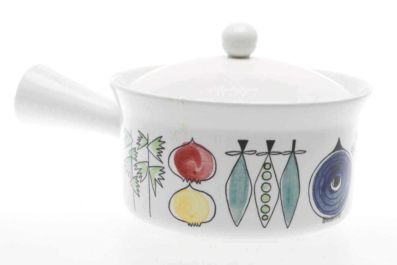 KAROTT med LOCK, flintgods, "Picknick", Marianne Westman, Rörstrand.