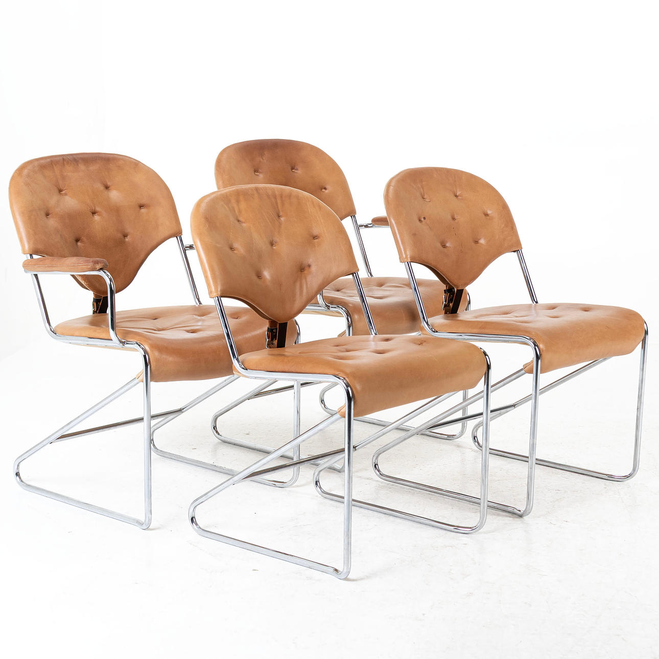 SAM LARSSON. Four chairs, “Sam”, Dux, designed 1974.