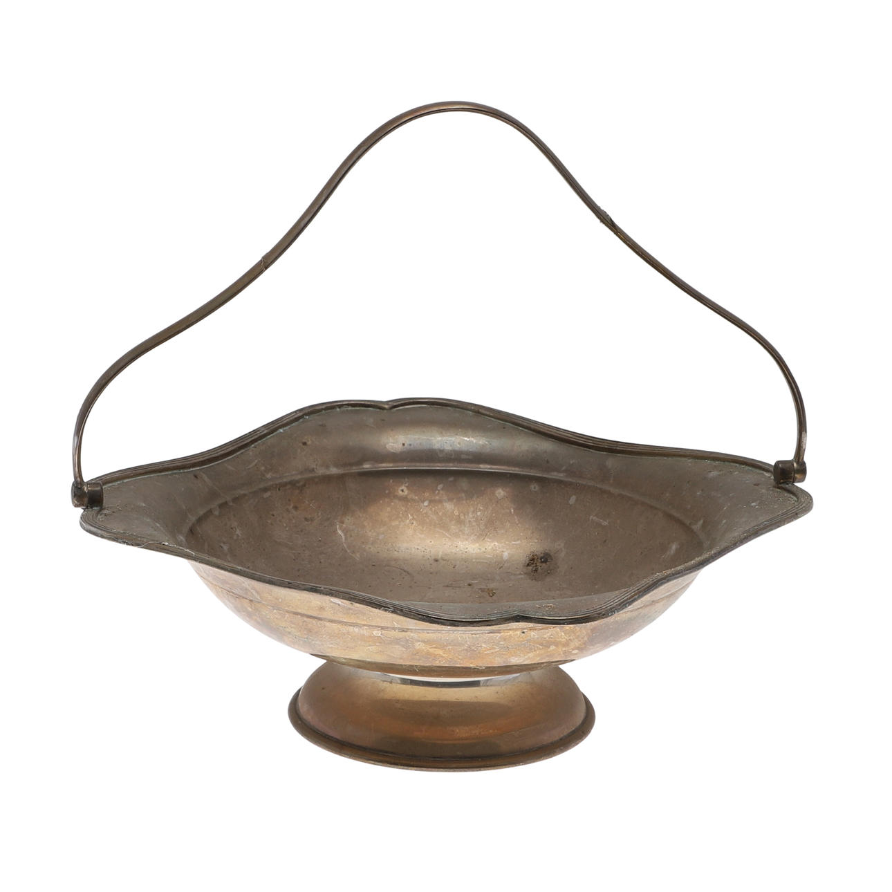 A GEORGE V SILVER SWING HANDLED BASKET.