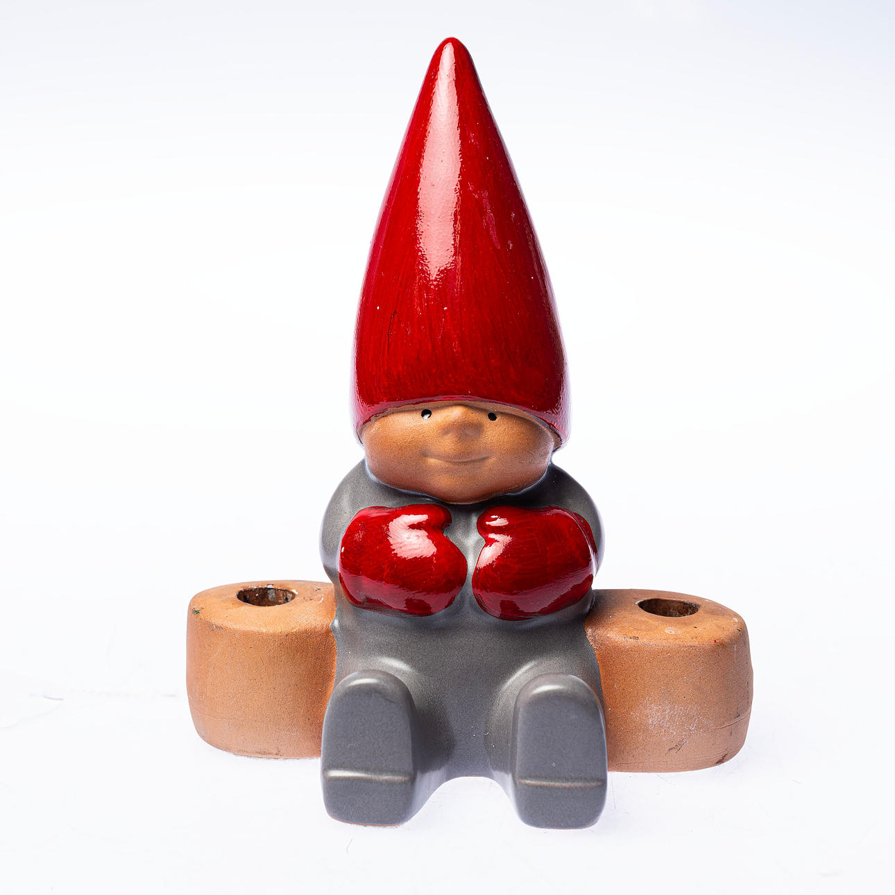 LISA LARSON. Candlestick, tomtenisse, glazed stoneware.