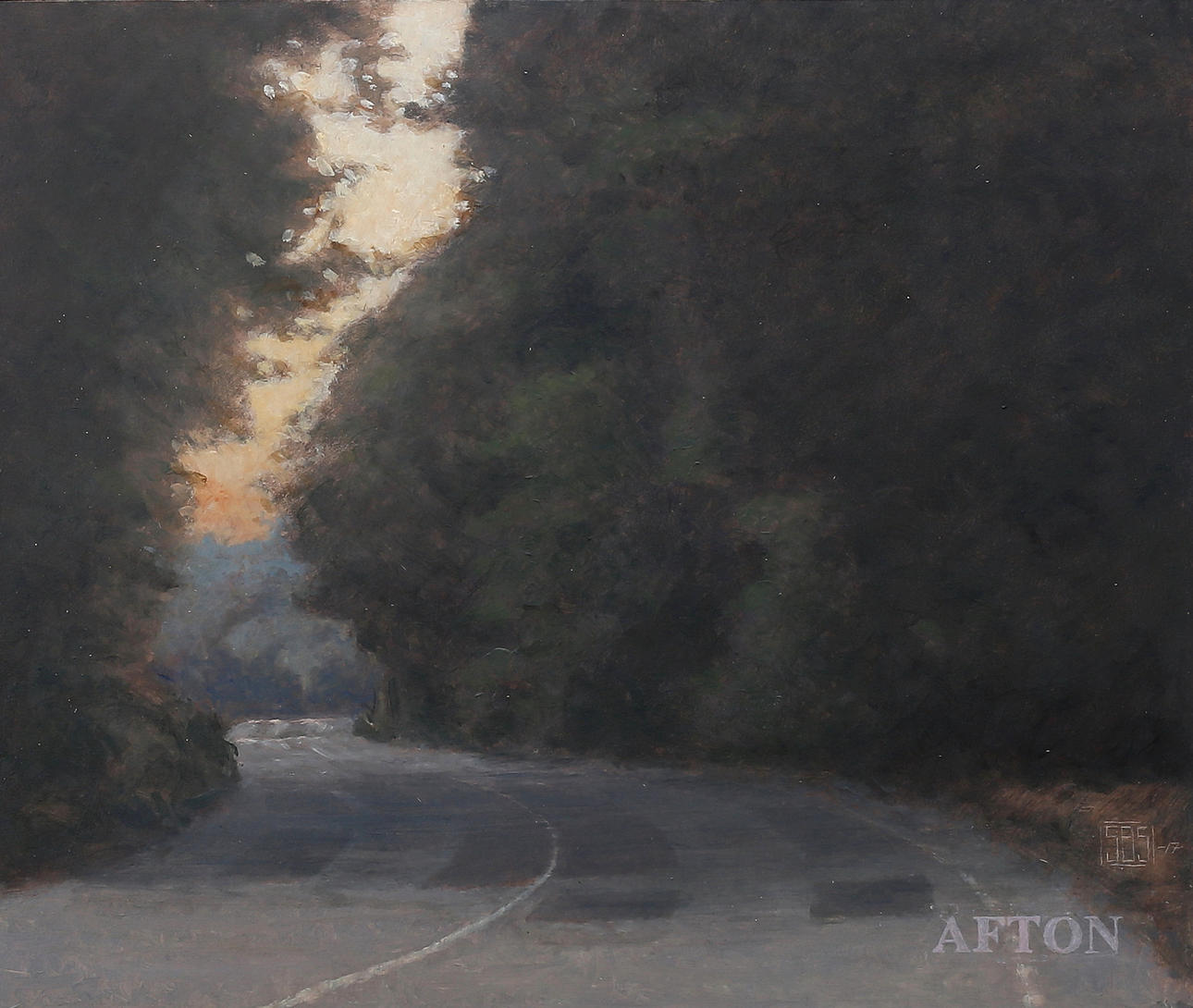 SVEN BERTIL SVENSSON. “Afton” oil on panel, signed SBS, dated -17.