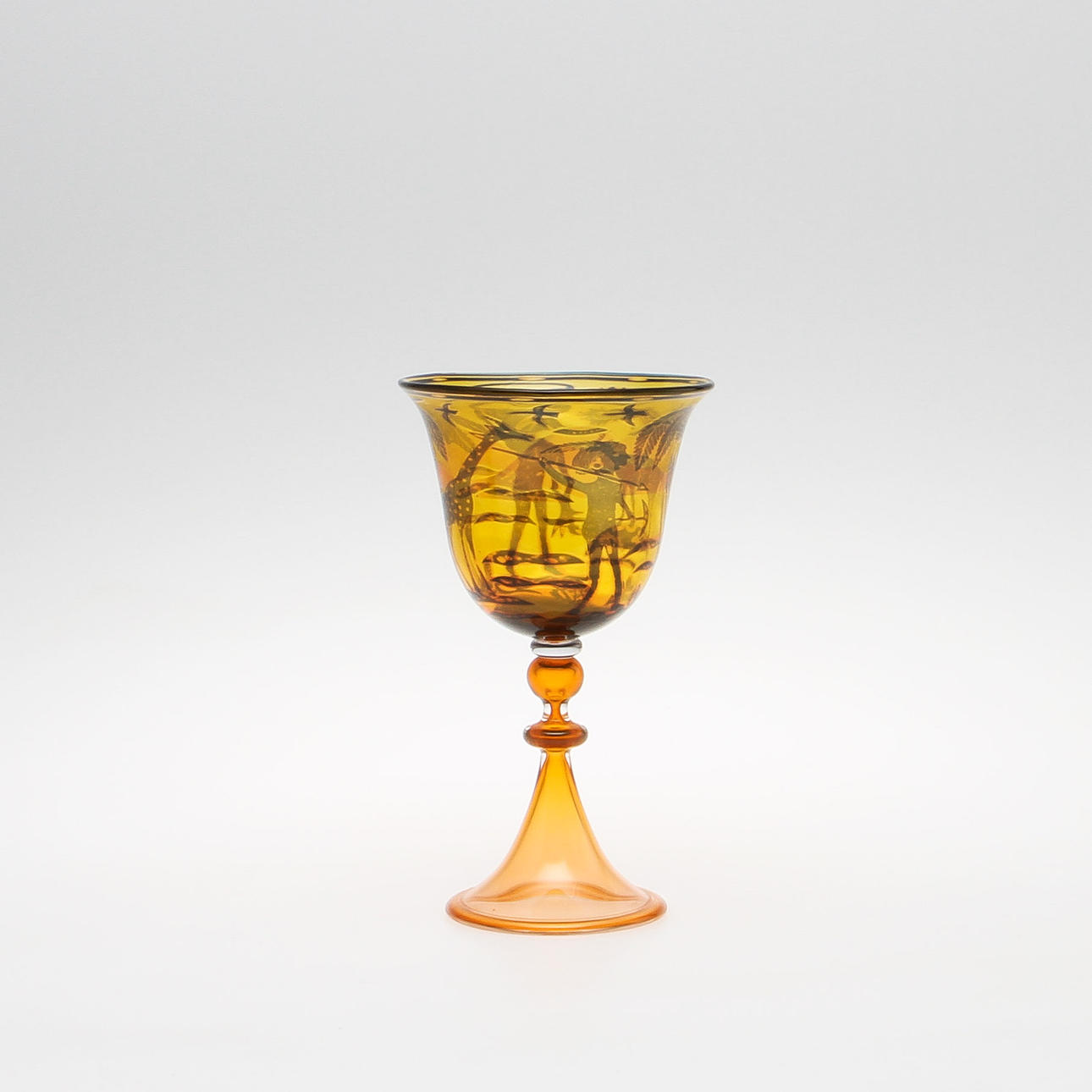 SKÅL PÅ FOT, glas, Wilke Adolfsson, signerad och daterad -91.