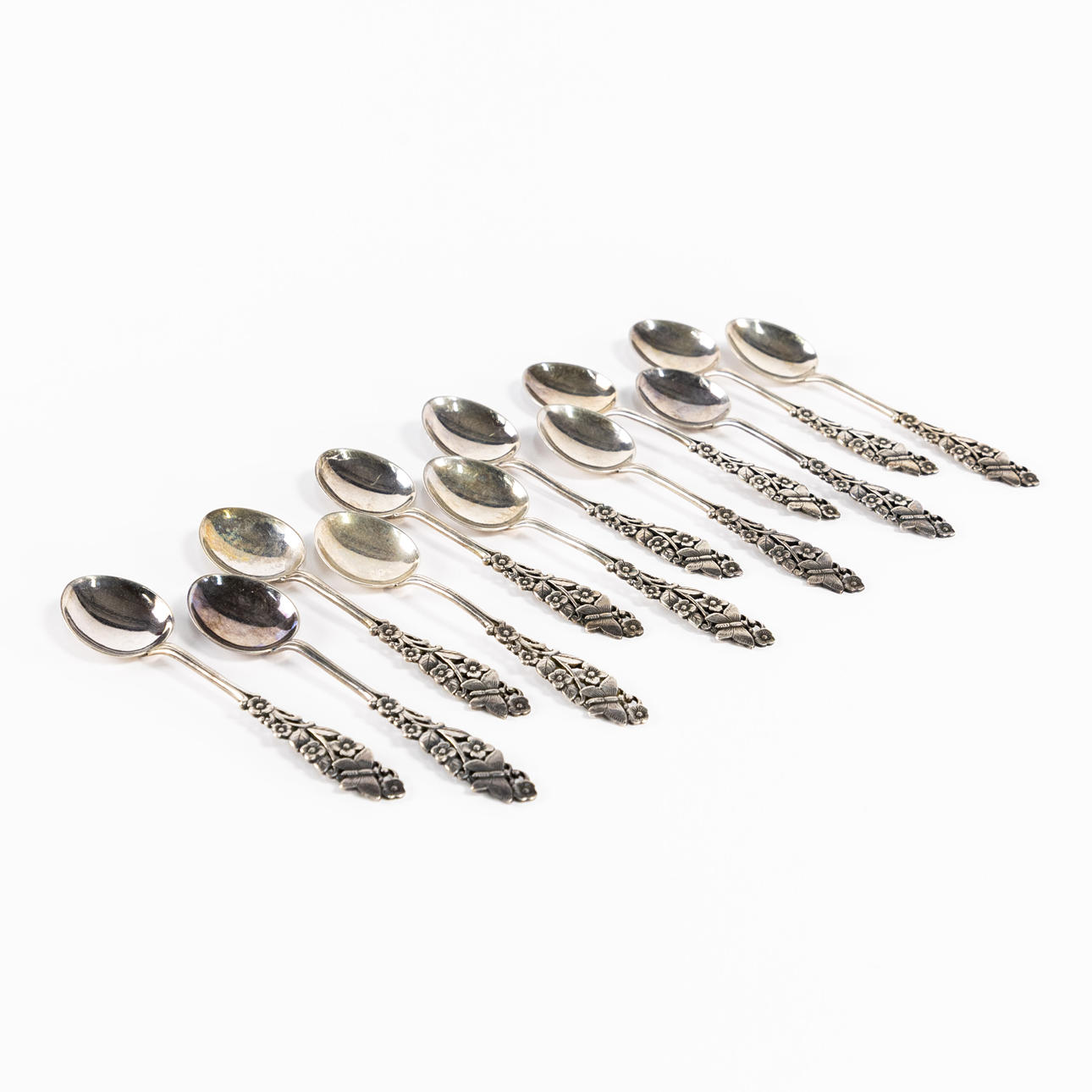 COFFEE SPOONS. 12 pcs, silver, GD & Co.