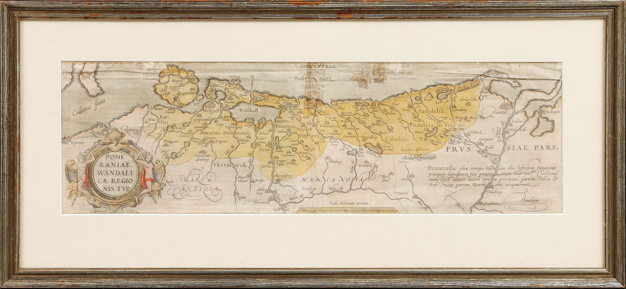 FRAMED MAP, dry needle.