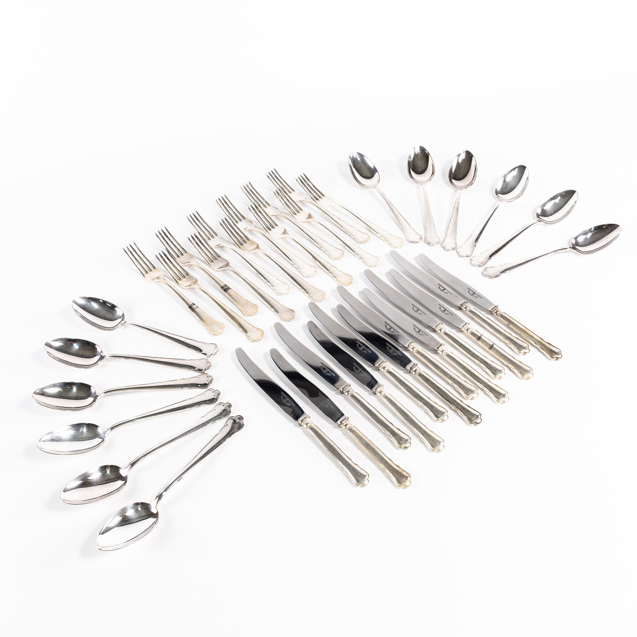 CUTLERY. 50 pieces, silver plate.