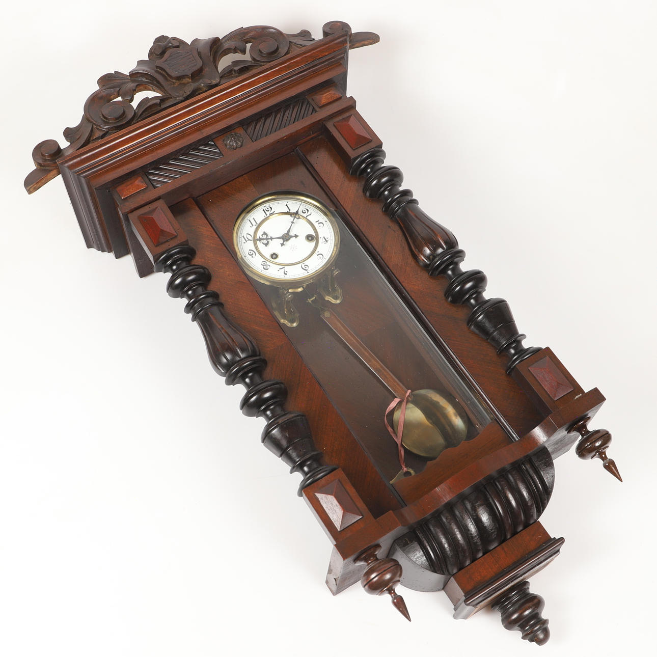 VÄGGPENDYL, Junghans, trä/glas. 1900-tal.