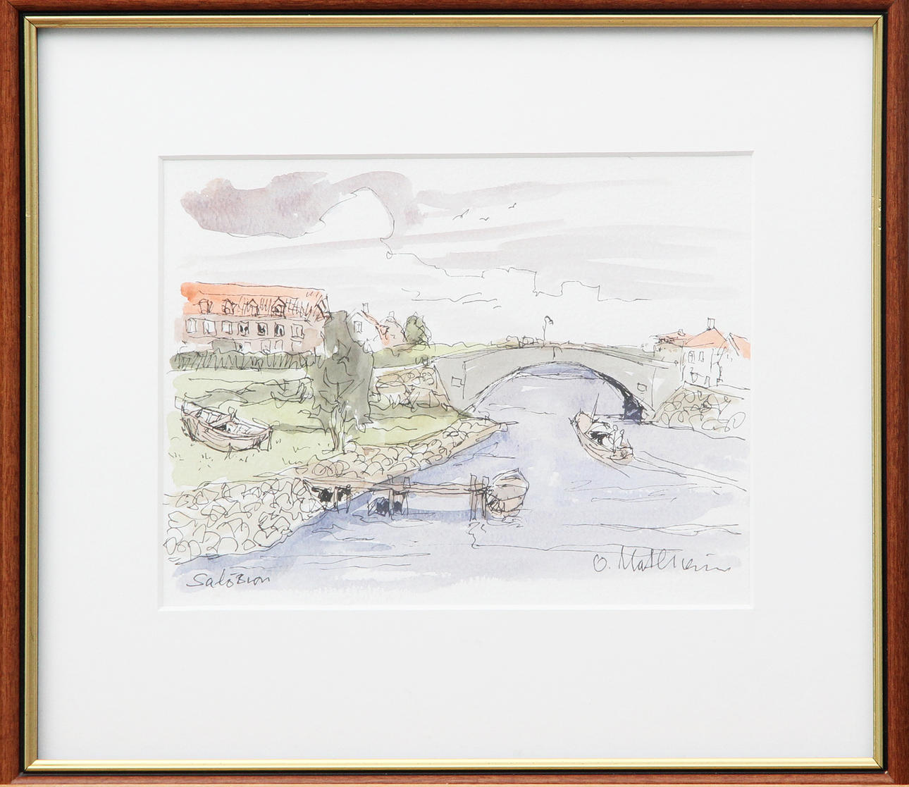 OLE MATHIESEN. WATERCOLOUR, on paper, signed.