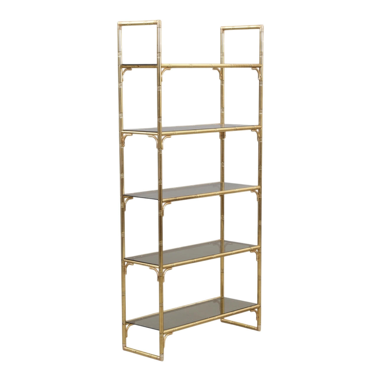 Brass bookcase, 1980s.