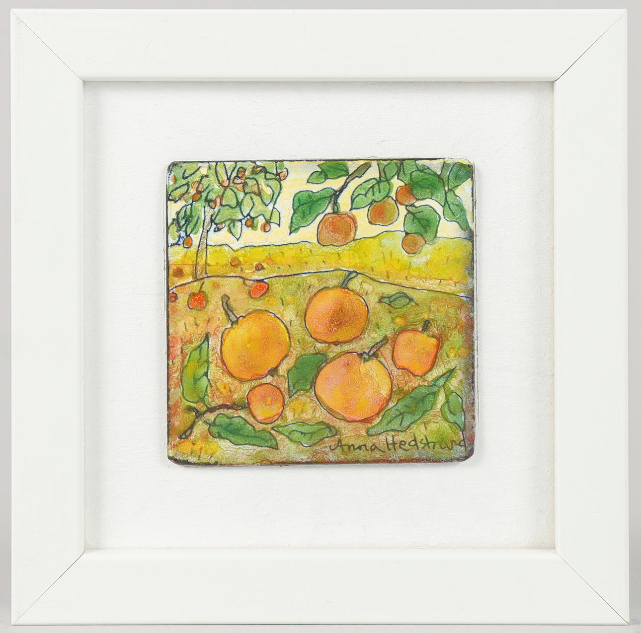 ANNA HEDSTRAND. Enamel board, signed.