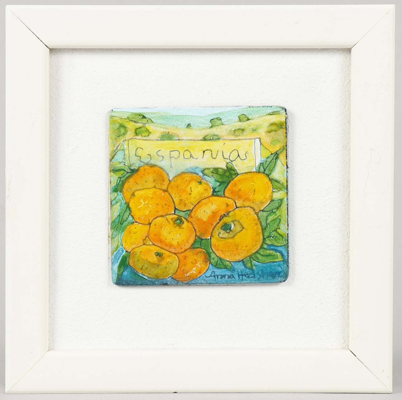 ANNA HEDSTRAND. Enamel board, signed.