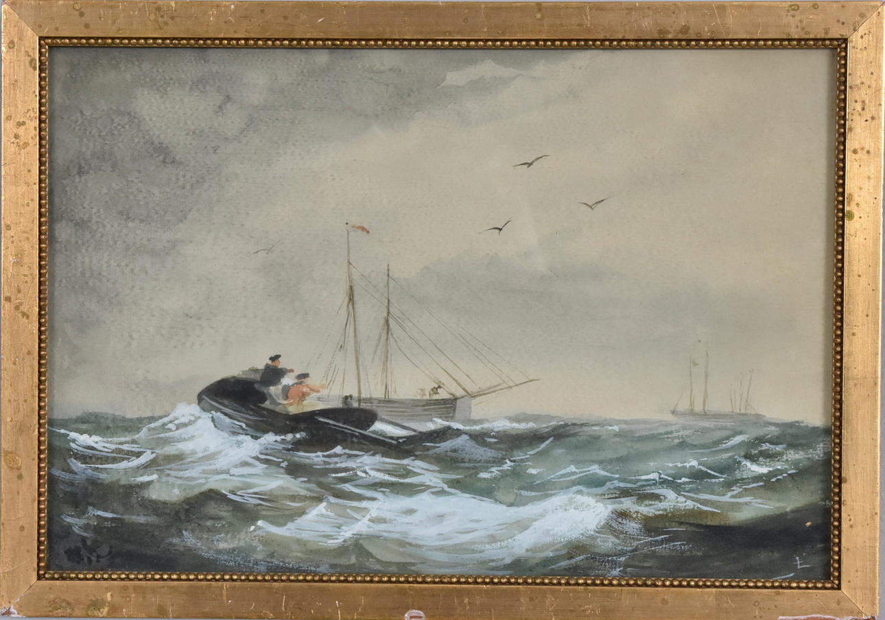 OIDENTIFIERAD KONSTNÄR. Watercolor with white cover.