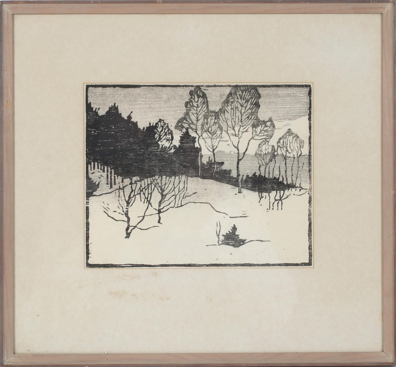 ELSA BJÖRKMAN-GOLDSCHMIDT. “Winter”, woodcut, unsigned.