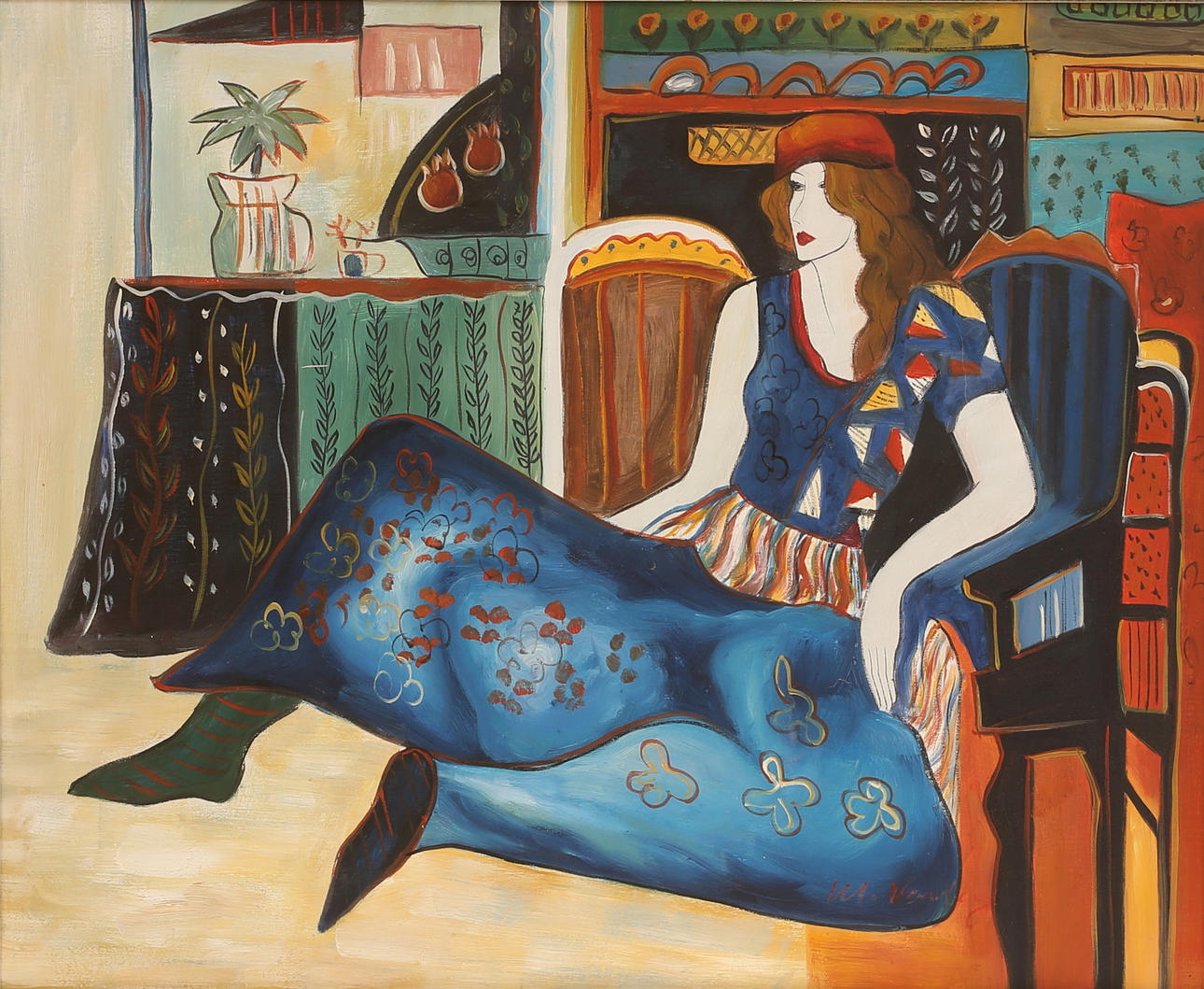 MARY VARLEY. Oil on canvas, signed.