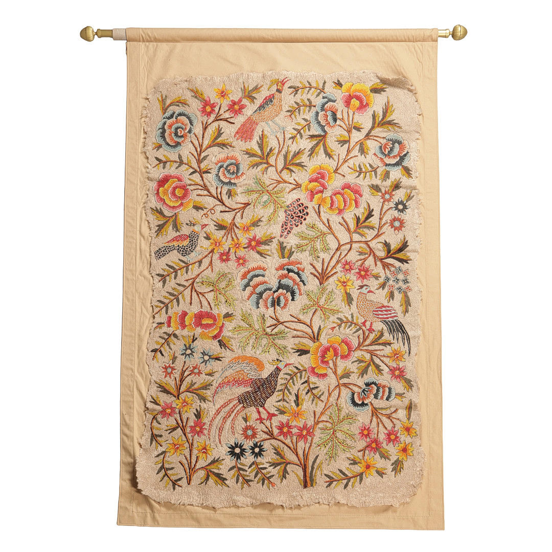 AN INDIAN FELTWORK TAPESTRY.