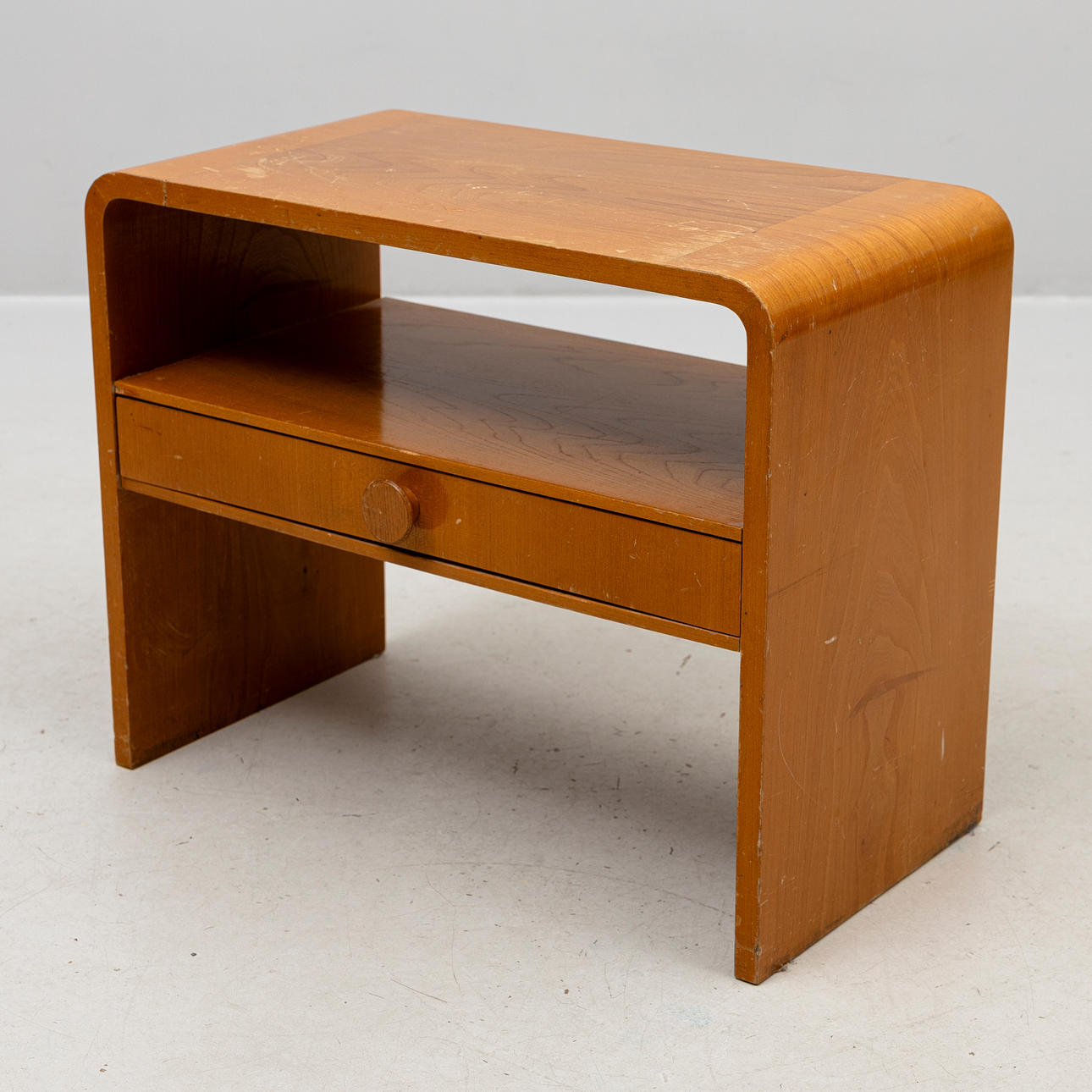 SIDE TABLE, with drawer, elm, 1930s/1940s.