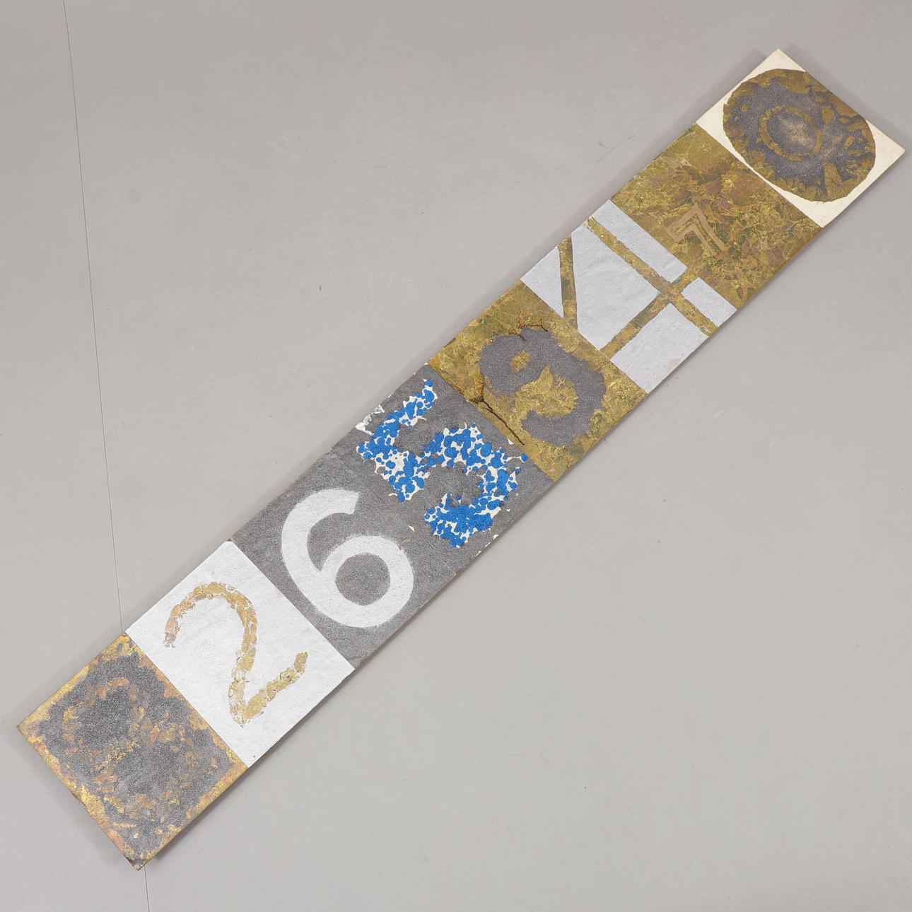 HANS BRAGE. Composition with numbers, painting on panel, signed and dated 1964.