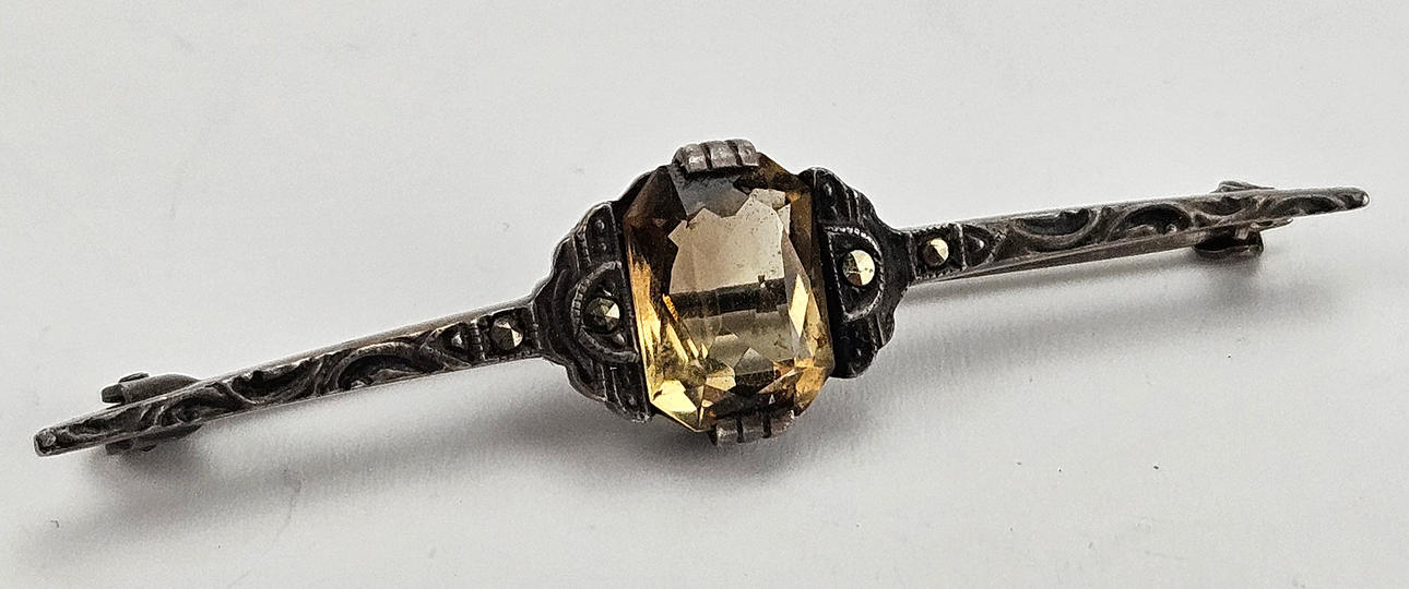 BROSCH, silver, Art deco-stil, 1900-talets första hälft. Smycken ...
