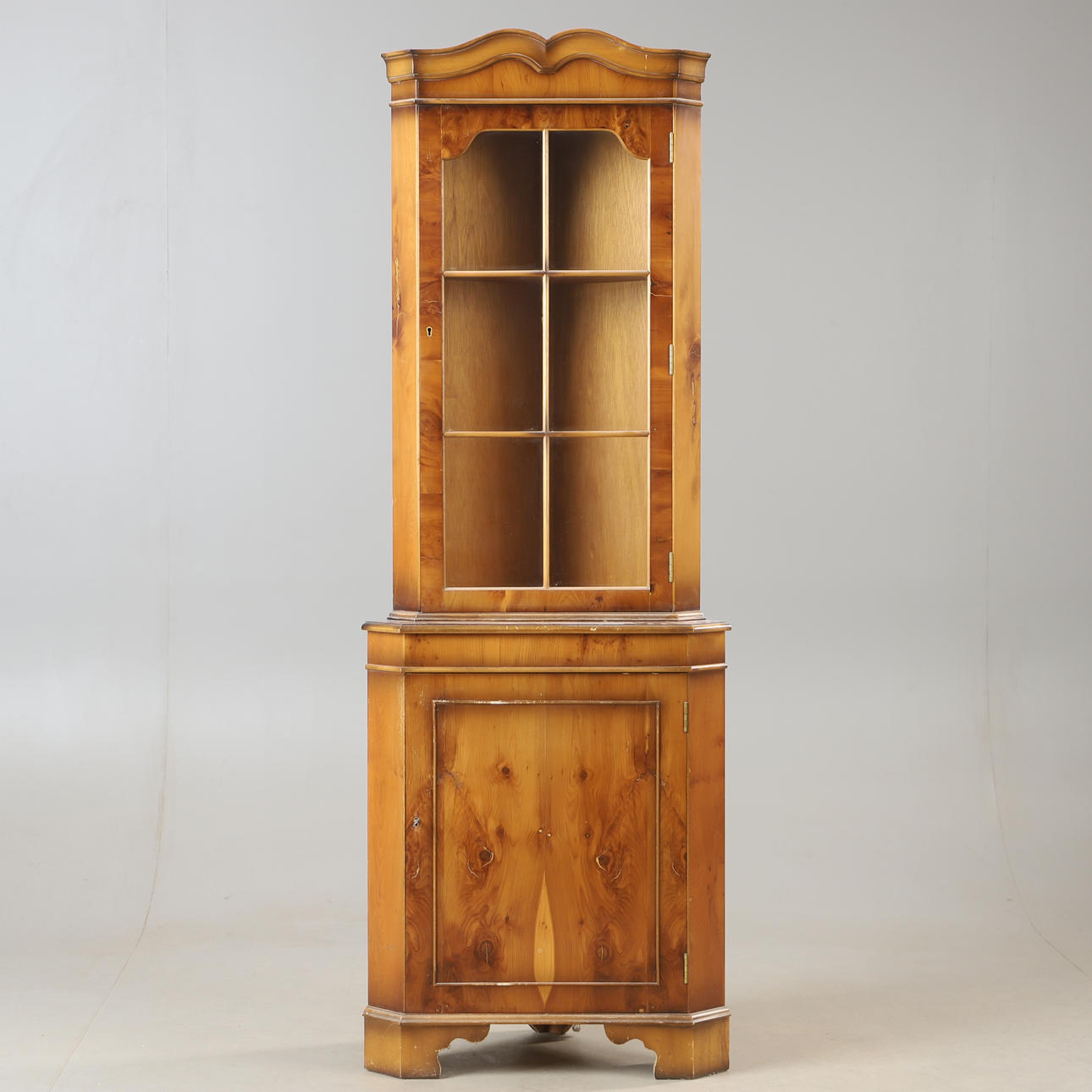 CORNER CABINET, yew, English style.