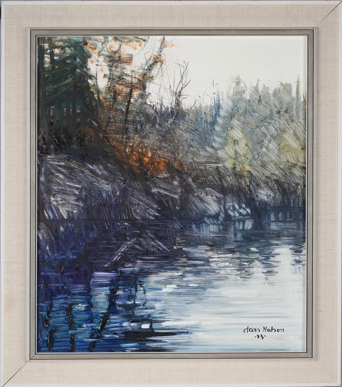 LARS MATSON. Åkanten, oil on panel, signed.