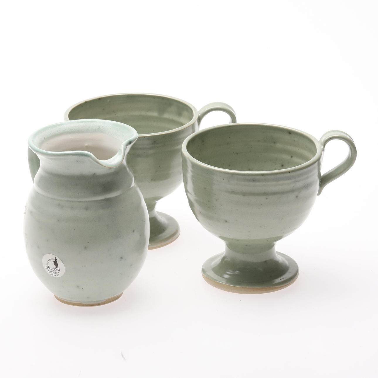 HANDMADE CERAMIC OBJECTS, 2 cups and a jug, Nora, 3 pcs.