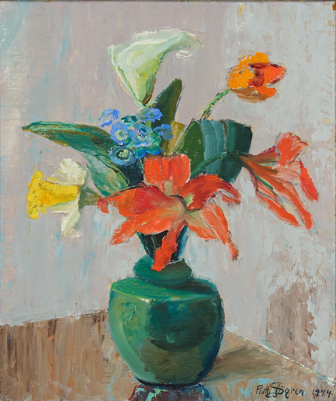 RUTH SJÖGREN. Blomsterstilleben.
