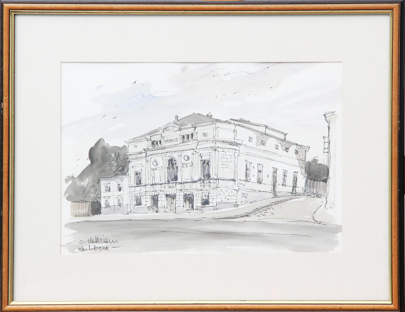 OLE MATHIESEN. WATERCOLOUR, on paper, signed.