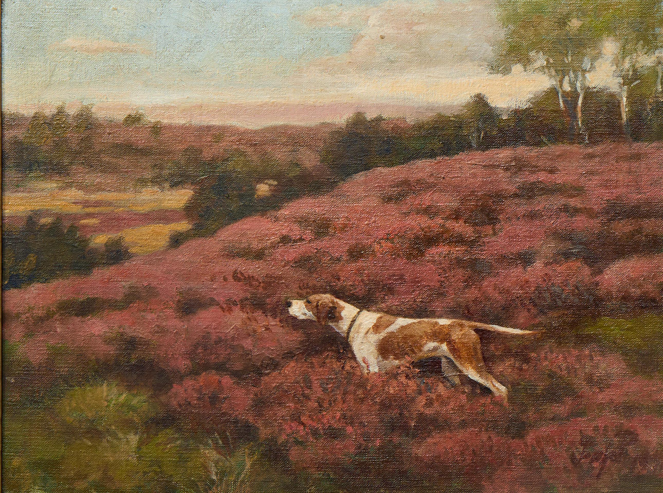 FRANK AF PETERSEN. Dog in landscape.