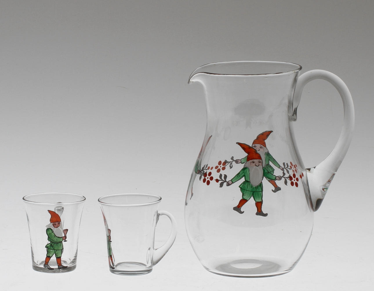 GLÖGGSERVIS, glas, 1900-tal.