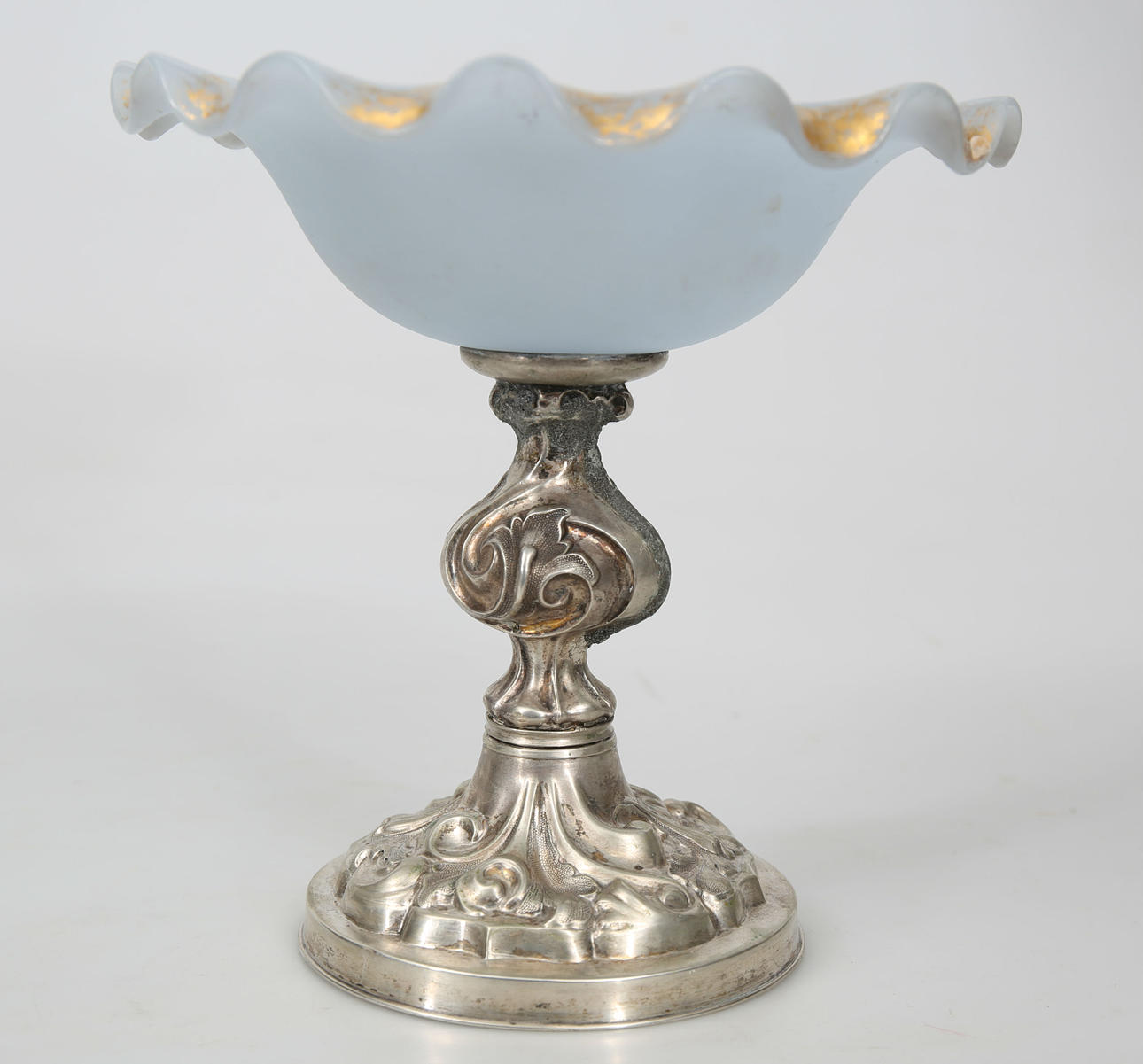 VISITKORTSSKÅL, glas och silver, 1900-talets första hälft.