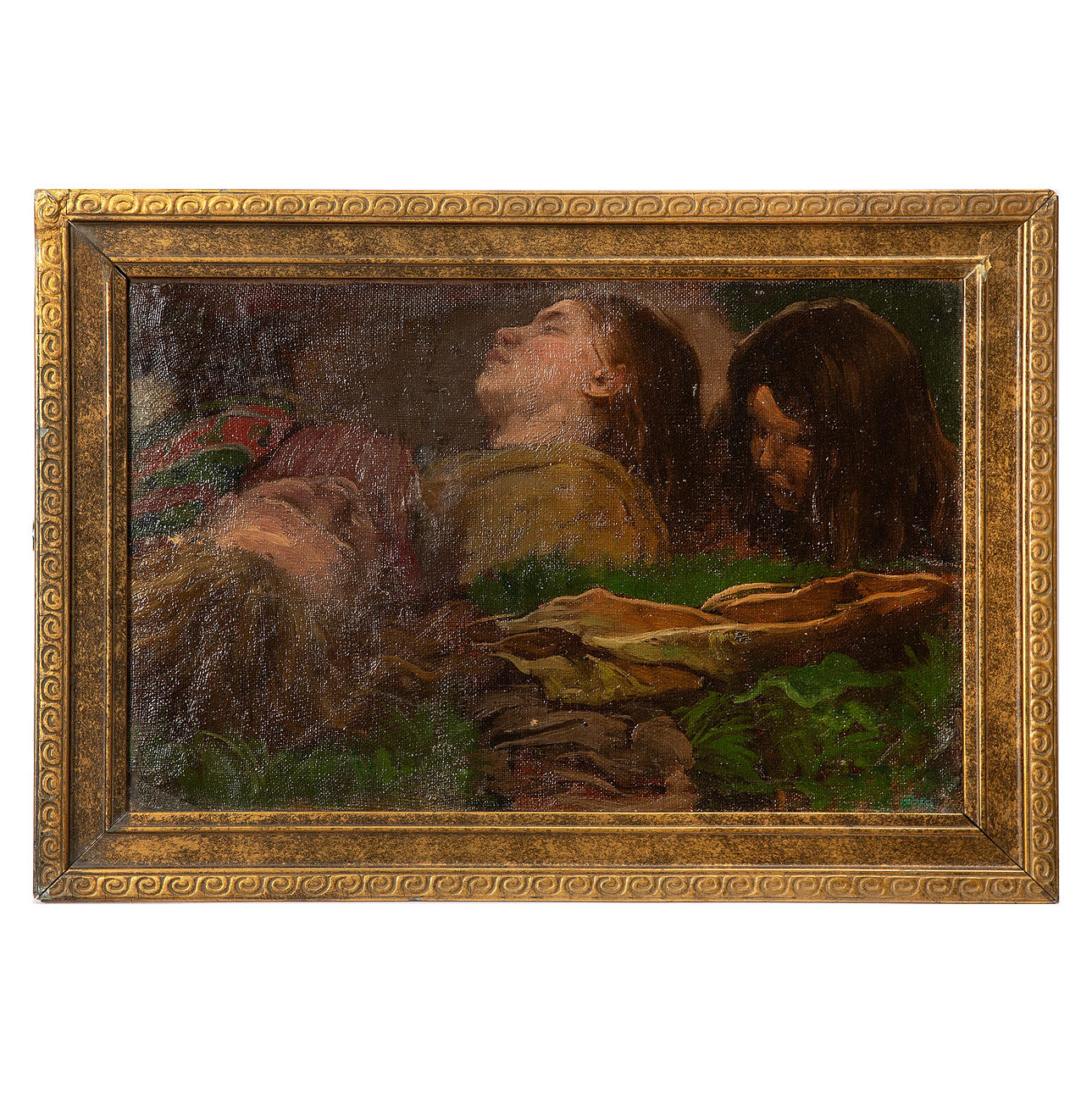 AUGUST MALMSTRÖM. Studie av tre flickhuvuden.