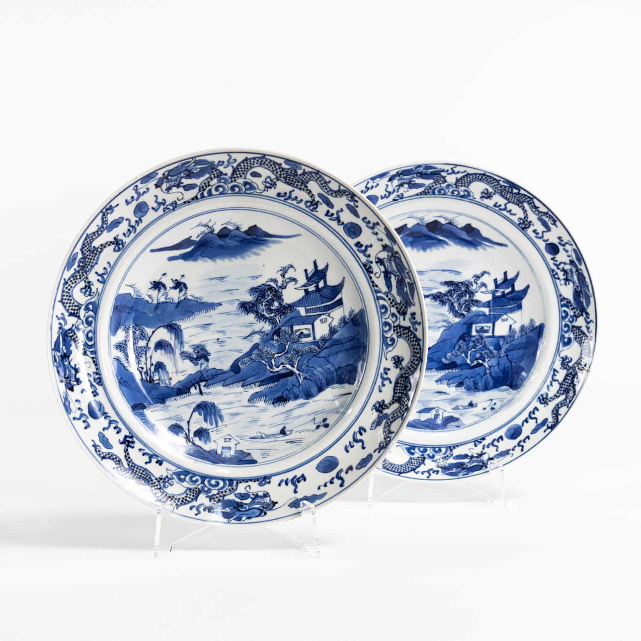 PLATES, 2 pcs, China, 18th century.