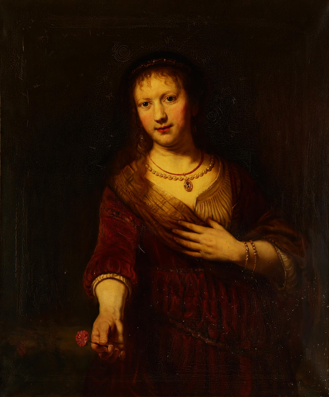 AFTER REMBRANDT VAN RIJN (1606-69). Portrait of Rembrandt's wife Saskia ...