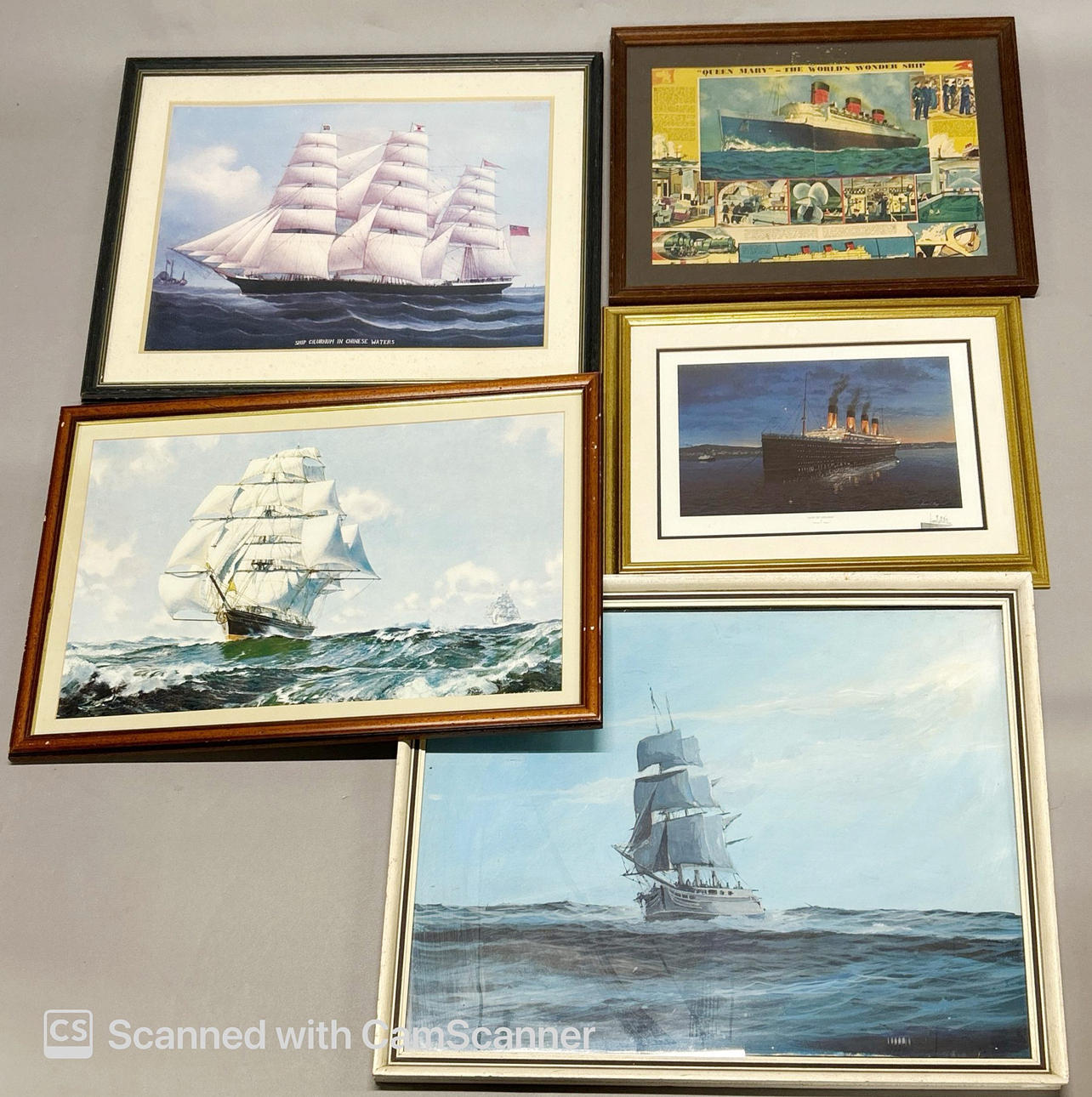 FIVE MARITIME PRINTS.